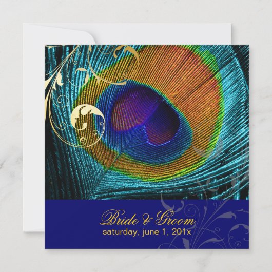 PixDezinesピーコッサイケデリッククアイ/コバルトブルー 招待状 (正面)