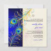 PixDezinesピーコッサイケデリックク/コバルトブルー 招待状 (裏面)