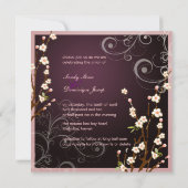 PixDezinesピーチ桜、結婚式招待状 招待状 (裏面)