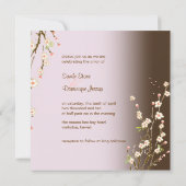 PixDezinesピーチ桜、結婚式招待状 招待状 (裏面)