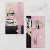 PixDezinesピ結婚ンクのケーキ/ベーカリー/ディーカラー 名刺 (正面/裏面)