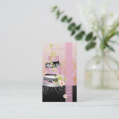 PixDezinesピ結婚ンクのケーキ/ベーカリー/ディーカラー 名刺 (スタンド正面)