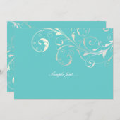 PixDezinesフィリグリーのスワール/ダイ背景色 招待状 (正面/裏面)