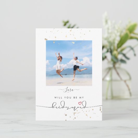 PixDezinesフェイクグリッターが行く…花嫁介添人 招待状 (スタンド正面)