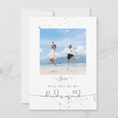 PixDezinesフェイクグリッターが行く…花嫁介添人 招待状 (正面)