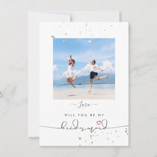 PixDezinesフェイクグリッターが行く…花嫁介添人 招待状 (正面)