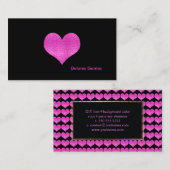 PixDezinesフェイクグリッターホットピンクハート 名刺 (正面/裏面)