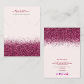 PixDezinesフェイクグリッター、レッドさくらんぼ 名刺 (正面/裏面)