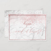 PixDezinesフェイクバラ金ゴールドのメイド 招待状 (正面/裏面)