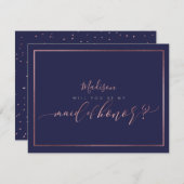 PixDezinesフェイクバラ金ゴールドのメイド 招待状 (正面/裏面)