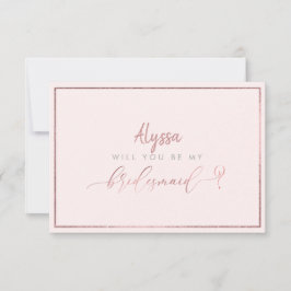 PixDezinesフェイクバラ金ゴールドは、Bridesmaidになります。 招待状