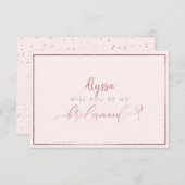 PixDezinesフェイクバラ金ゴールドは、Bridesmaidになります。 招待状 (正面/裏面)