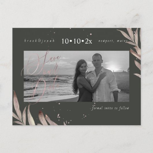 PixDezinesフェイクバラ金ゴールド救の出葉の日付 ポストカード (正面)