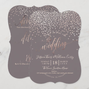 PixDezinesフェイクバラ金ゴールド結婚紙吹雪s+RSVP 招待状