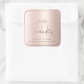 PixDezinesフェイクバラ金ゴールドLOVE+感謝してい スクエアシール (バッグ)