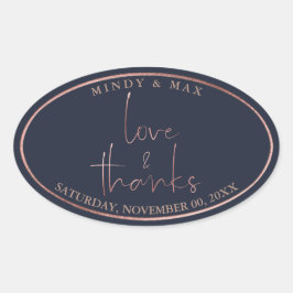 PixDezinesフェイクバラ金ゴールドLOVE+感謝してい|DIY COLOR 楕円形シール