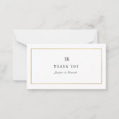 PixDezinesフェイク金ゴールドクラシックThank You Note Card ノートカード (正面)