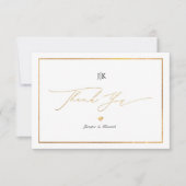 PixDezinesフェイク金ゴールドクラシックThank You Note Card ノートカード (正面)