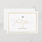 PixDezinesフェイク金ゴールドクラシックThank You Note Card ノートカード (正面/裏面)