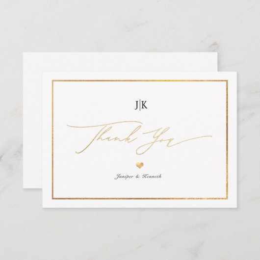 PixDezinesフェイク金ゴールドクラシックThank You Note Card ノートカード (正面/裏面)