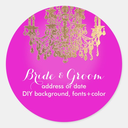 PixDezinesフェイク金ゴールドクリスタルシャンデリア/DIYカラー ラウンドシール (正面)