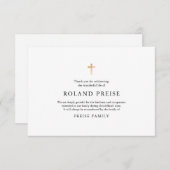 PixDezinesフェイク金ゴールドクロス忌引ありがとう サンキューカード (正面/裏面)