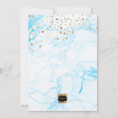 PixDezinesフェイク金ゴールドスター、Aスター生まれ 招待状 (裏面)