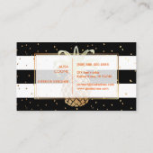 PixDezinesフェイク金ゴールドパイナップル/B+Wストライプ 名刺 (裏面)