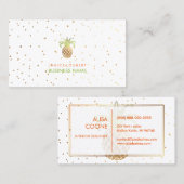 PixDezinesフェイク金ゴールドパイナップル/DIYカラー 名刺 (正面/裏面)