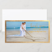 PixDezinesフェイク金ゴールドフレ感謝していーム/ユー結婚ズの写真 サンキューカード (正面/裏面)