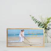 PixDezinesフェイク金ゴールドフレ感謝していーム/ユー結婚ズの写真 サンキューカード (スタンド正面)
