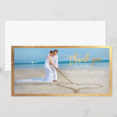 PixDezinesフェイク金ゴールドフレ感謝していーム/ユー結婚ズの写真 サンキューカード (正面/裏面)