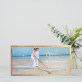 PixDezinesフェイク金ゴールドフレ感謝していーム/ユー結婚ズの写真 サンキューカード (スタンド正面)