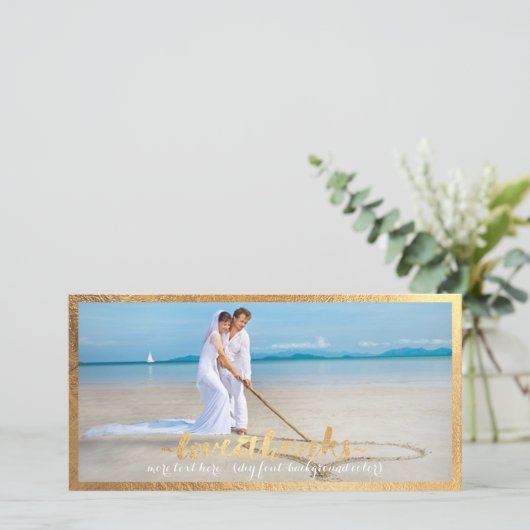 PixDezinesフェイク金ゴールドフレ感謝していーム/ユー結婚ズの写真 サンキューカード (スタンド正面)