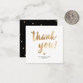 PixDezinesフェイク金ゴールドブラシスクリプトThank You Note C ノートカード (正面/裏面インサイチュ)