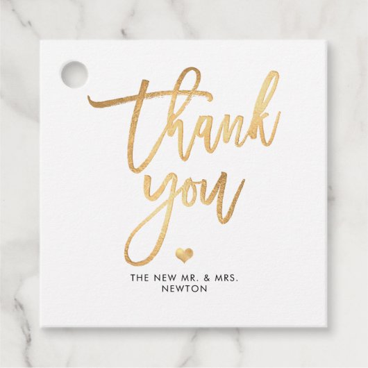 PixDezinesフェイク金ゴールドブラシ書道ありがとう フェイバータグ (正面)