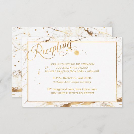 PixDezinesフェイク金ゴールドベインズマーブル披露宴 (正面/裏面)