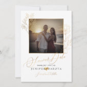 PixDezinesフェイク金ゴールドリシアンサス+デリケート分岐 招待状 (正面)