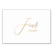 PixDezinesフェイク金ゴールドロマンチック書道4 4 テーブルナンバー (裏面)