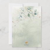 PixDezinesフェイク金ゴールド水カラーユーカリ結婚ス 招待状 (裏面)