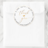 PixDezinesフェイク金ゴールド、ありがとうございます+ハート ラウンドシール (バッグ)