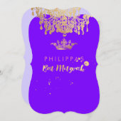 PixDezinesフェイク金ゴールド/シャンデリア/クラウン/DIYカラー 招待状 (正面/裏面)