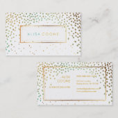 PixDezinesフェイク金ゴールド+ティール(緑がかった色) 名刺 (正面/裏面)