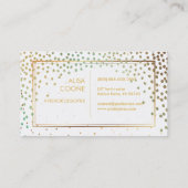 PixDezinesフェイク金ゴールド+ティール(緑がかった色) 名刺 (裏面)