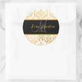 PixDezinesフェイク金ゴールド/ロッシ・ダマスク ラウンドシール (バッグ)