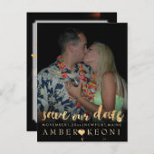 PixDezinesフェイク金ゴールド/日救付/DIYカラー 案内ポストカード (正面/裏面)