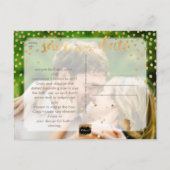 PixDezinesフェイク金ゴールド/紙吹雪救/日付/DIYカラー 案内ポストカード (裏面)