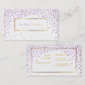 PixDezinesフェイク金ゴールド+薄紫振り分け 名刺 (正面/裏面)