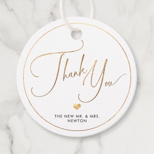 PixDezinesフェイク金ゴールドLuxe書道ありがとうFa フェイバータグ (正面)