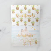 PixDezinesフェイク金ゴールドpineapple/感謝していyou サンキューカード (内部)